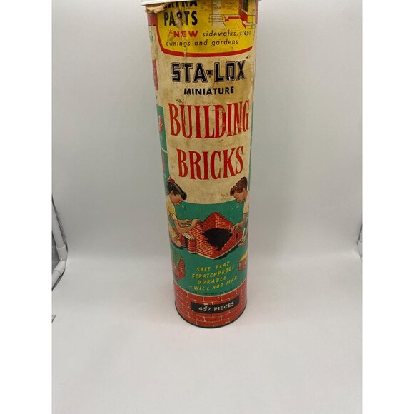Vintage Sta-Lox Miniature Building Brick Set - Picture 1 of 6